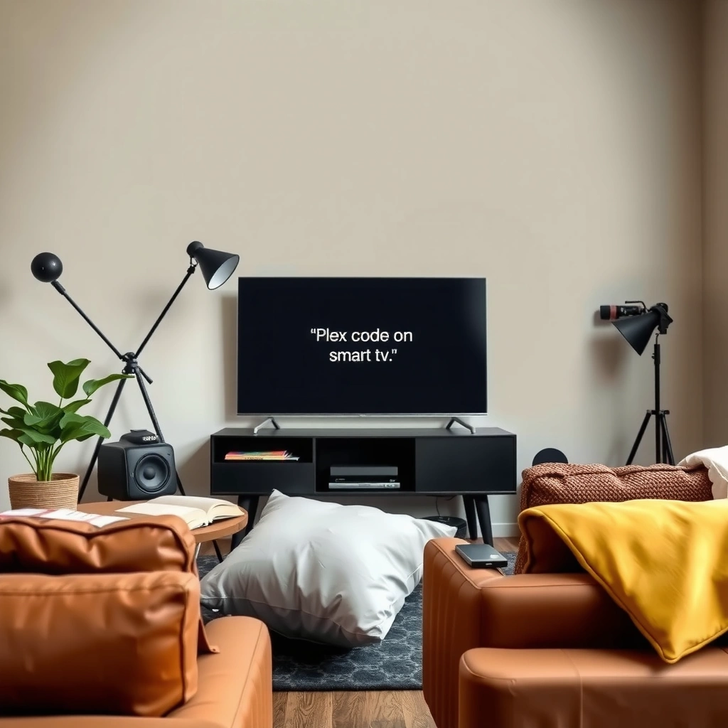 A close-up view of a smart TV displaying a Plex error code for troubleshooting